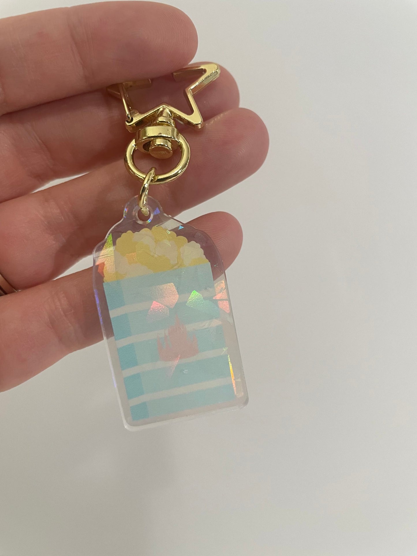 Retro Popcorn Holographic Charm